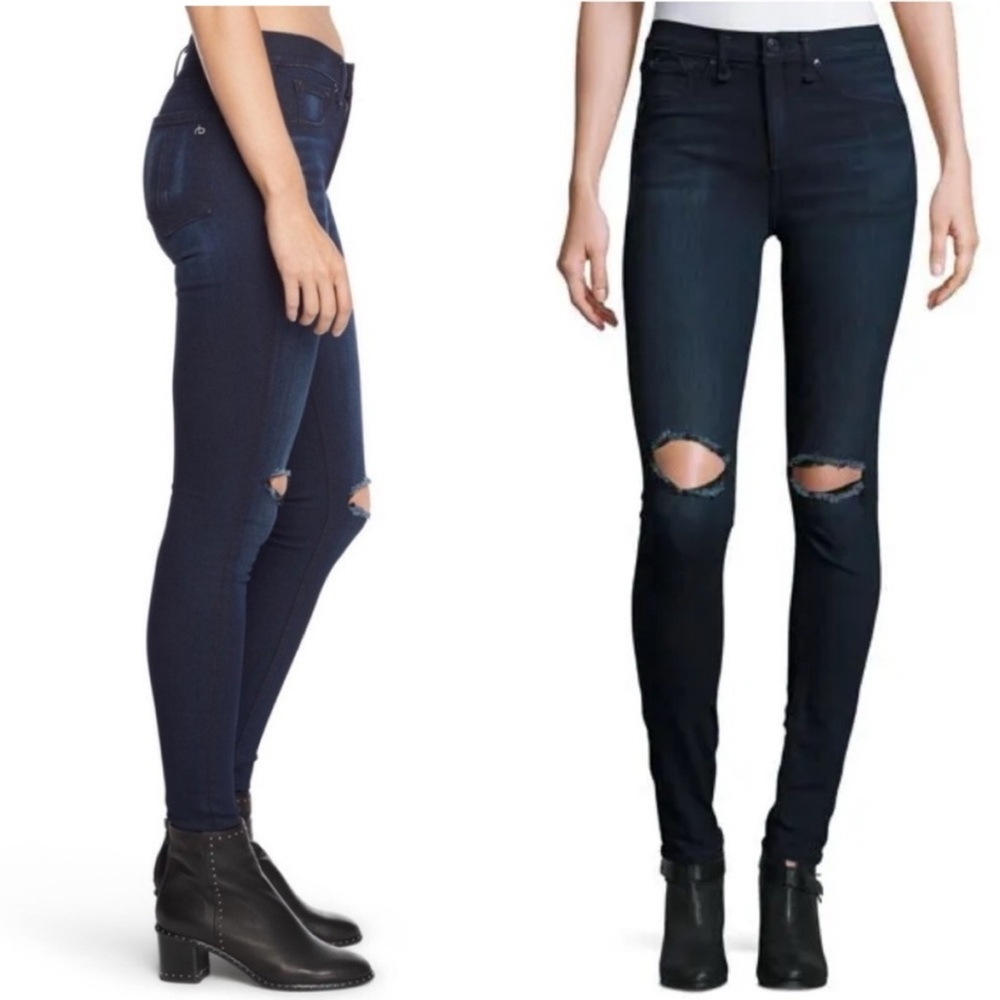 Rag & Bone/JEAN Mojave Women’s 10 Inch Skinny Jeans Size 26 Dark Wash Distressed